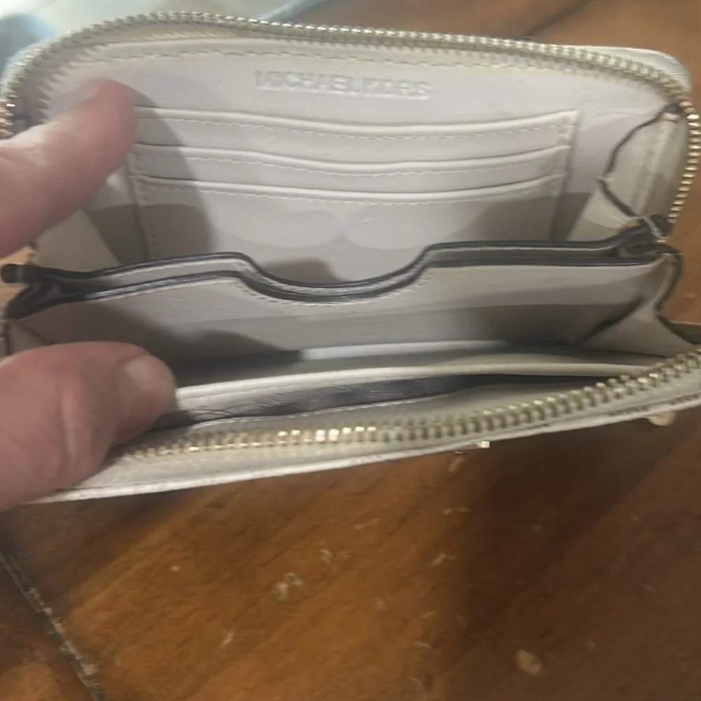 Michael Kors Beige Brown Logo Wristlet Wallet Organizer